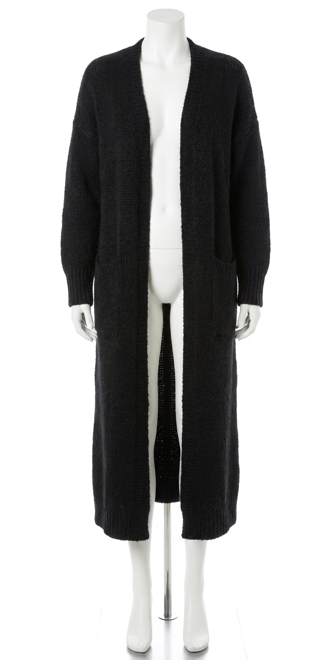 NEW GIGI MODA intimo long cardigan in black